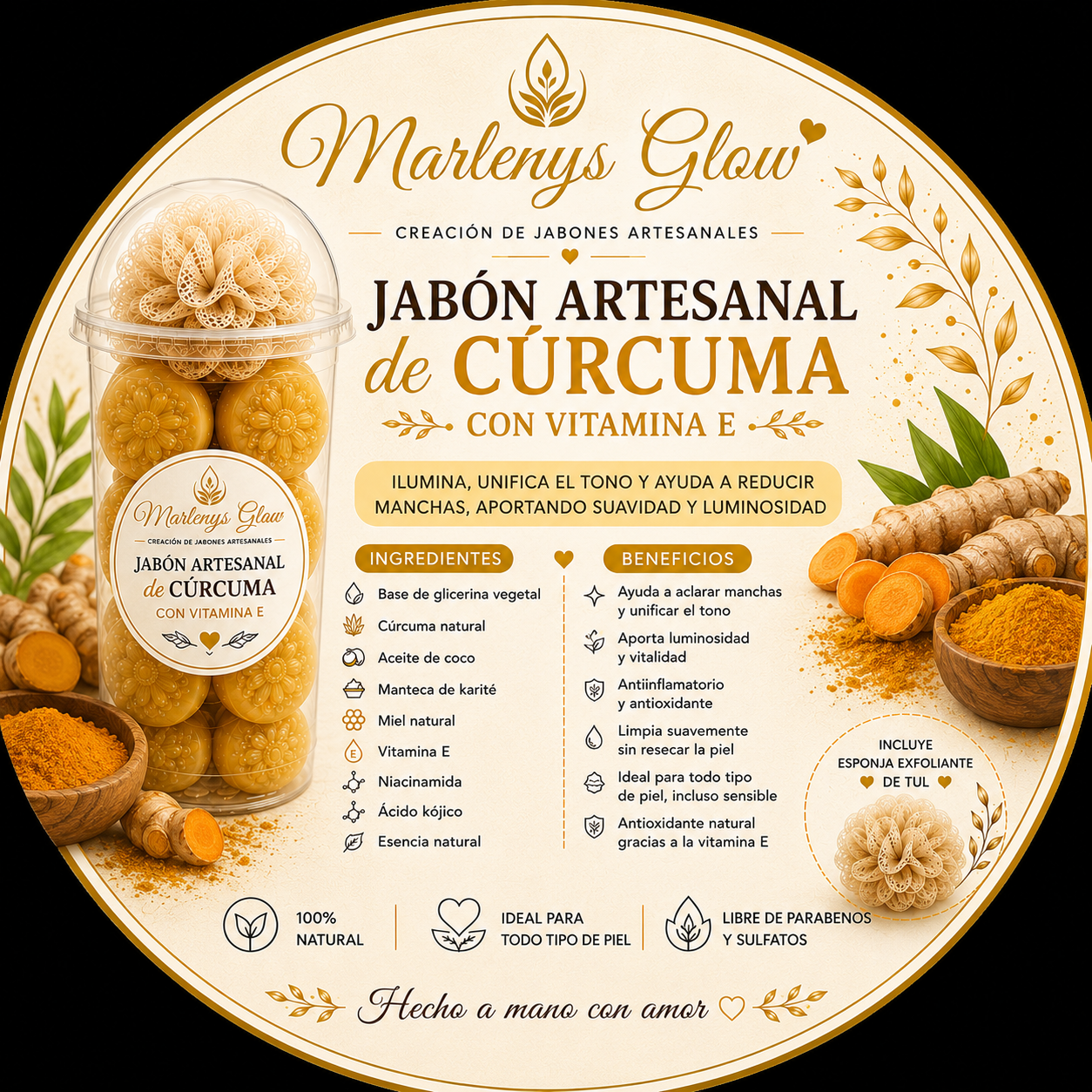 Soap Gift Cup – Cúrcuma con Vitamina E