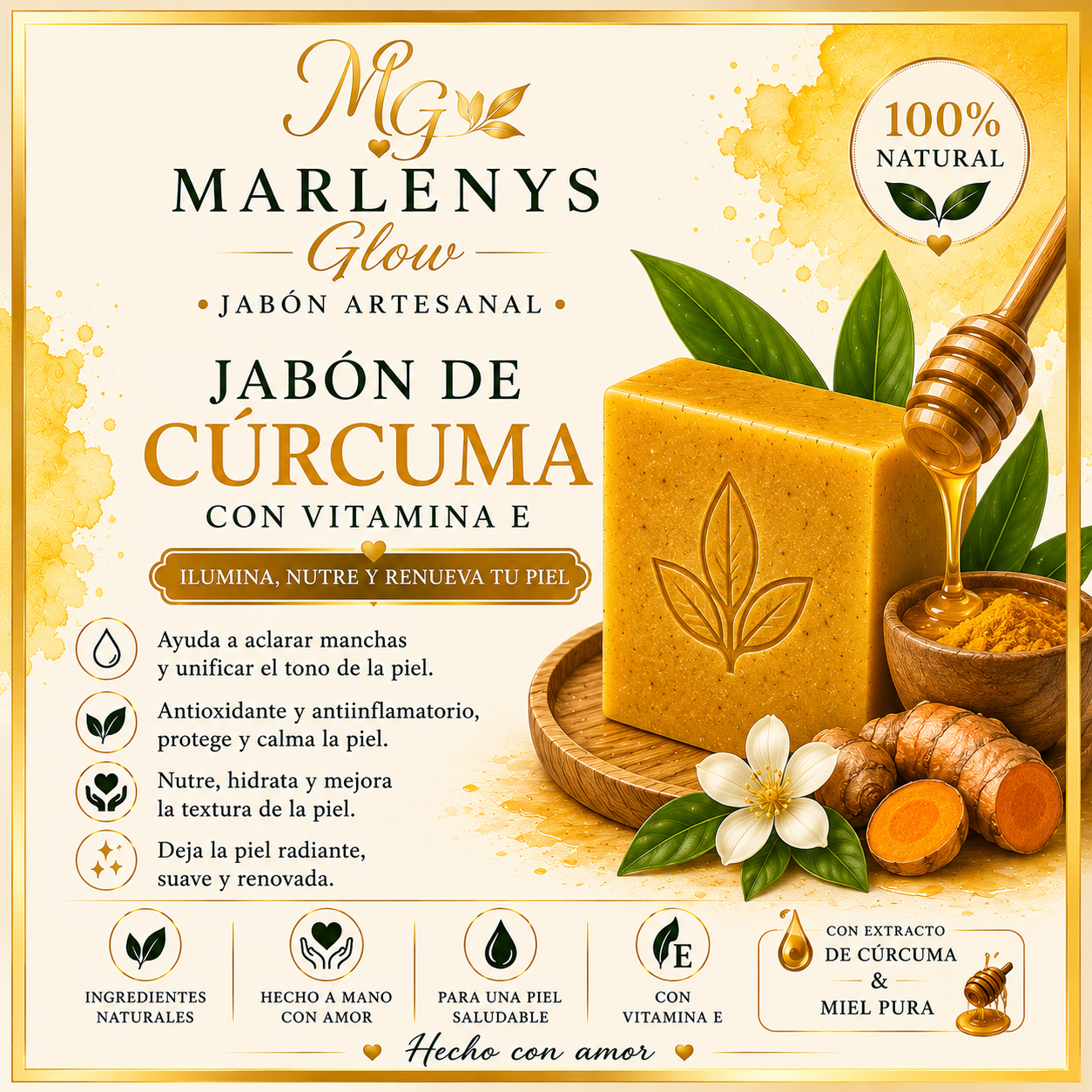 Jabón Artesanal de cúrcuma