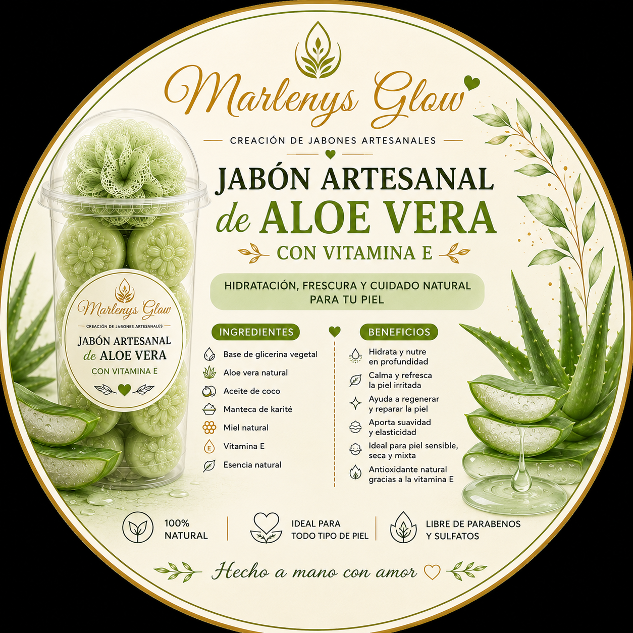 Soap Gift Cup – Aloe Vera con Vitamina E