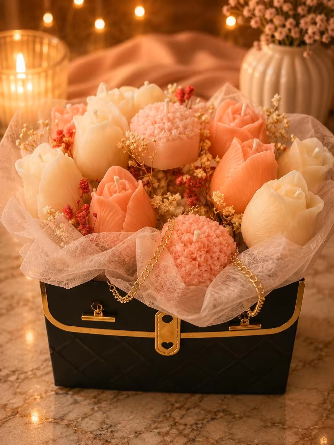 Bouquet de Velas Artesanales – Eternal Bloom