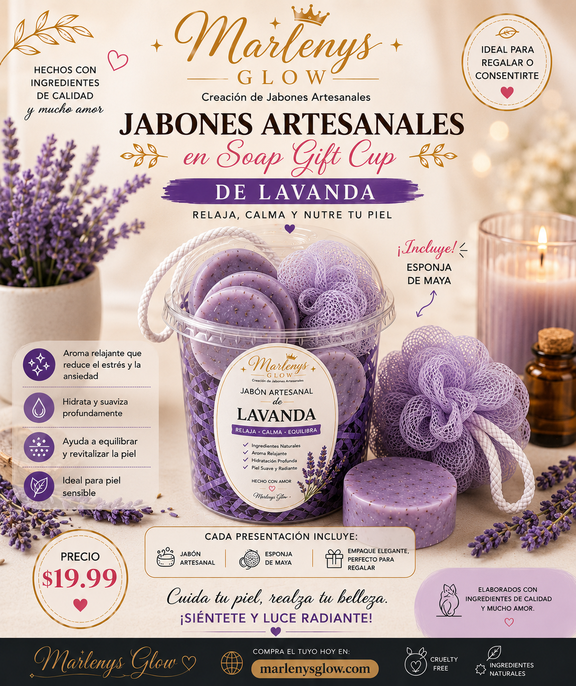 Marlenys Glow Soap Gift Cup – Lavanda