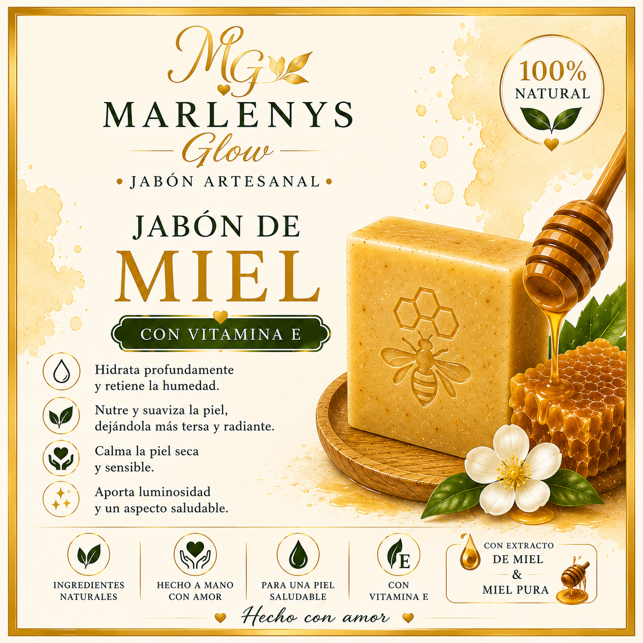 Jabón Artesanal de Miel