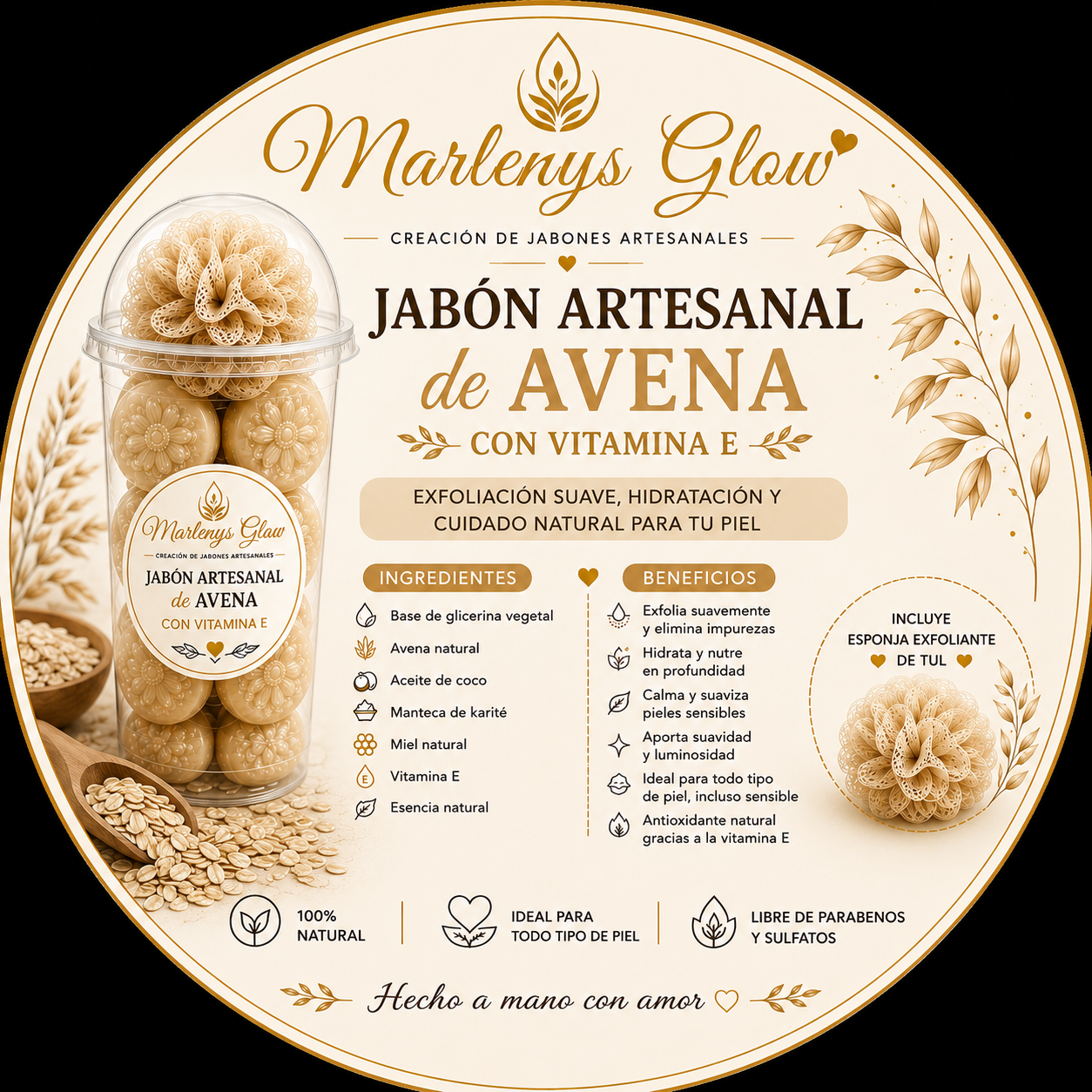 Soap Gift Cup – Avena y Leche de Cabra con Vitamina E