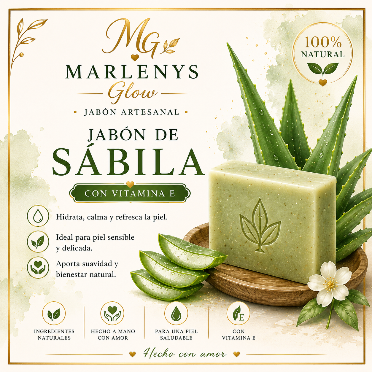 Jabón Artesanal de Aloe Vera