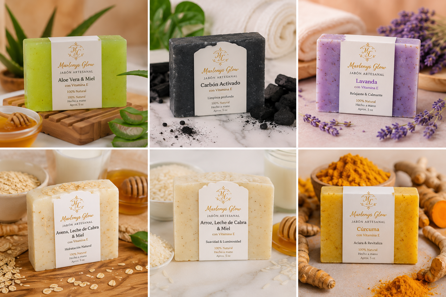 Marlenys Glow | Jabón Artesanal de Aloe Vera y Miel